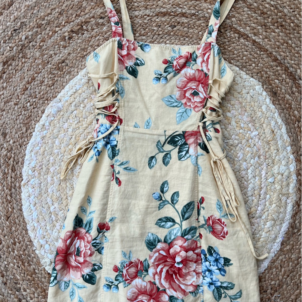 Mini yellow floral dress
